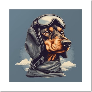 Aviator dog Posters and Art